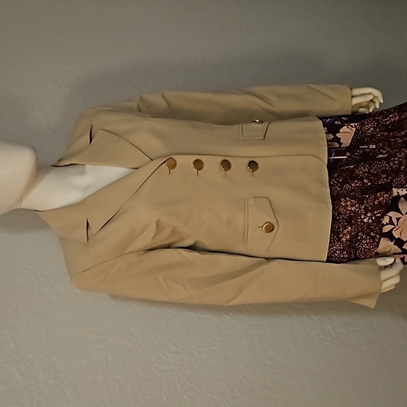 Vtg JULIANA COLLEZIONE Luxury Tailored Oatmeal Office Blazer Suit Coat - Picture 2 of 10